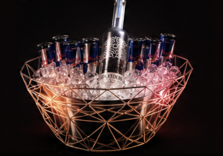 Gold bottle service boat