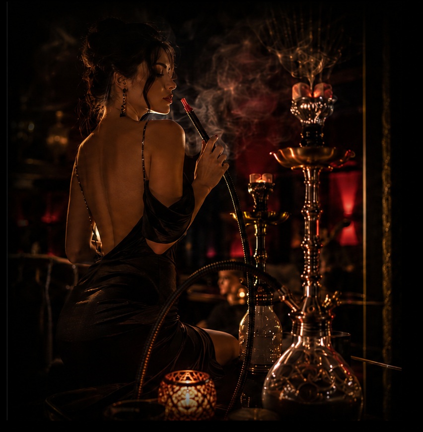 Premium hookah lounge atmosphere