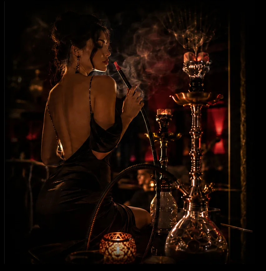Premium hookah lounge atmosphere